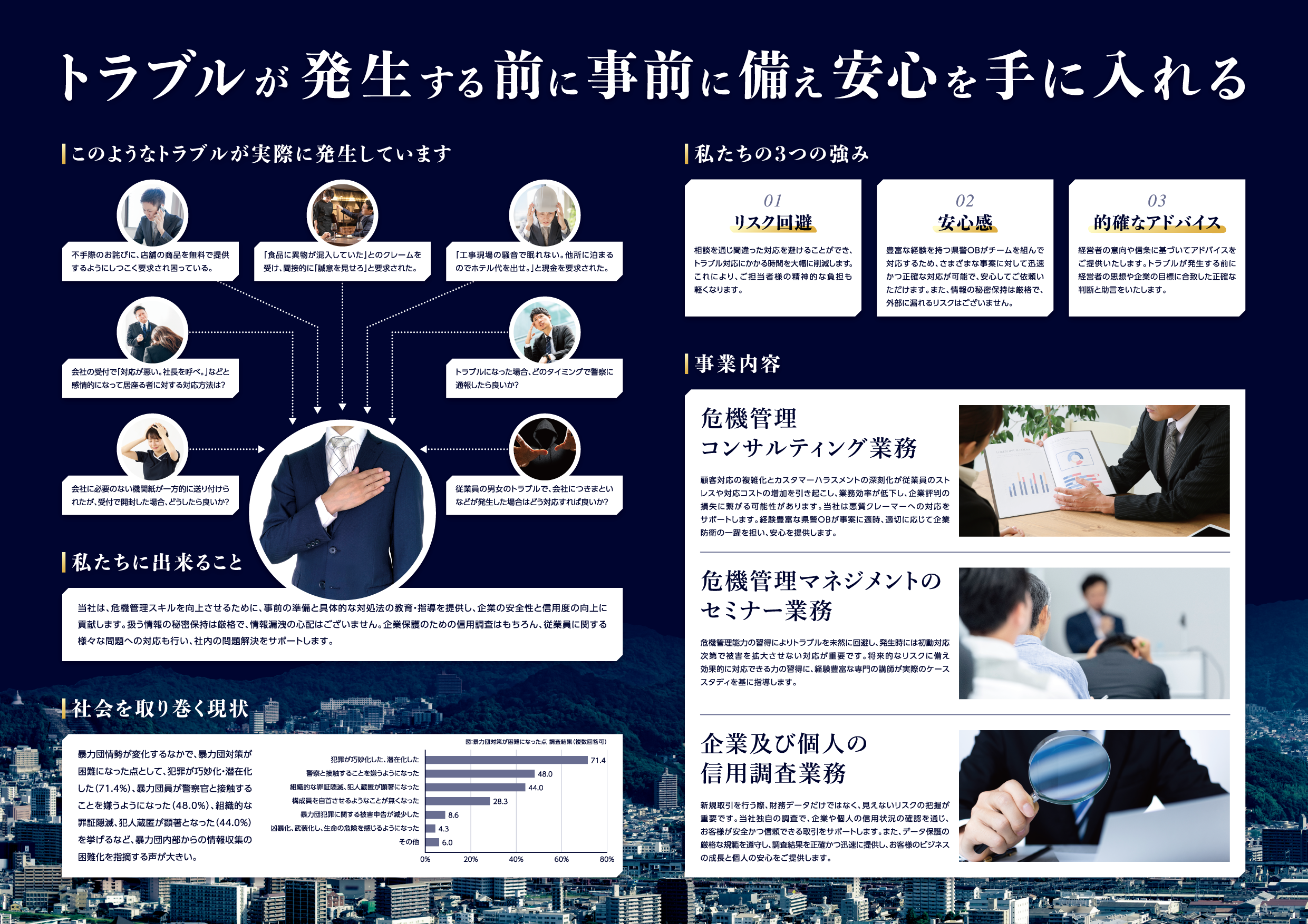 株式会社パーソンエージェント様｜事業案内用の折パンフレットデザイン制作事例